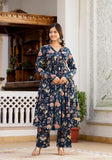 Fabnex Kurta Set For Women | Women Kurta | Women Kurta Sets Kurtis | Women Kurta Pant Set | Women Kurta Pant Set Women Kurti Set With Pant (K-65-66) (Big, Blue, Xl)