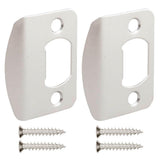 Siwil Door Strike Plate Univeral, 2-1/4 inch x 1-7/16 inch, Round Corner - 2 Pack (Satin Nickel)