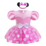 Dressy Daisy Infant Baby Girl Princess Polka Dot Onesie Romper Halloween Costume Bodysuit with Headband Size 9-12 months