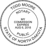 MaxMark Round Notary Pre-Inked Stamp for State of North Dakota