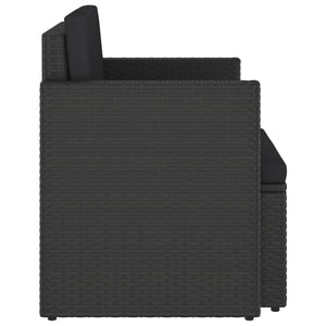Vidaxl Patio Chair With Cushions - Stylish Poly Rattan Outdoor Furniture, Black, Comfortable And Durable For Garden, Balcony And Patio Setting