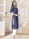 Pinkmint Kurta Set For Women Cotton Printed Straight Kurta With Pant (Pack Of 1) Multicolor3 Xl