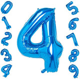 Atpata Funky Blue Number Foil Balloons for Numeric Milestone Parties (16 INCH, 4)