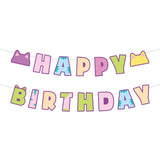 SAVITA Cat Dollhouse Birthday Banner, Cute Cartoon Cat Happy Birthday Sign Garland Decor for Kids Boys Girls Party Decoration Ph