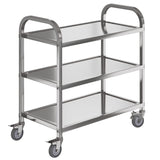 Amarite 3 Shelf Stainless Steel cart,400 lbs,1MM Thick,Serving cart with Wheels, Household, Service Trolley,360Rotation Storage 