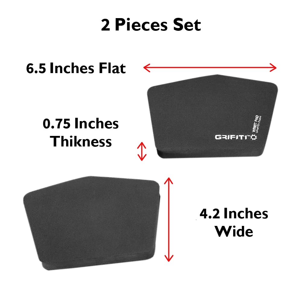 Grifiti Fat Wrist Pad Ergodox 2 Piece Set 6.5 X 4.2 X 0.75 Mirror Wrists Rests Support Accessories For Gaming Computer Key