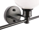 Living District Collier 5-Light Metal Wall Sconce In Black And Frosted White