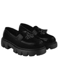 Shoetopia Lace Decor Black Loafers For Women & Girls /Uk7,Black,7,B0C8D6P6Z9