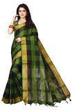 Dhruvi Trendz Women Cotton Saree(Dt-S1102& S1274_Green & Red_Free Size)
