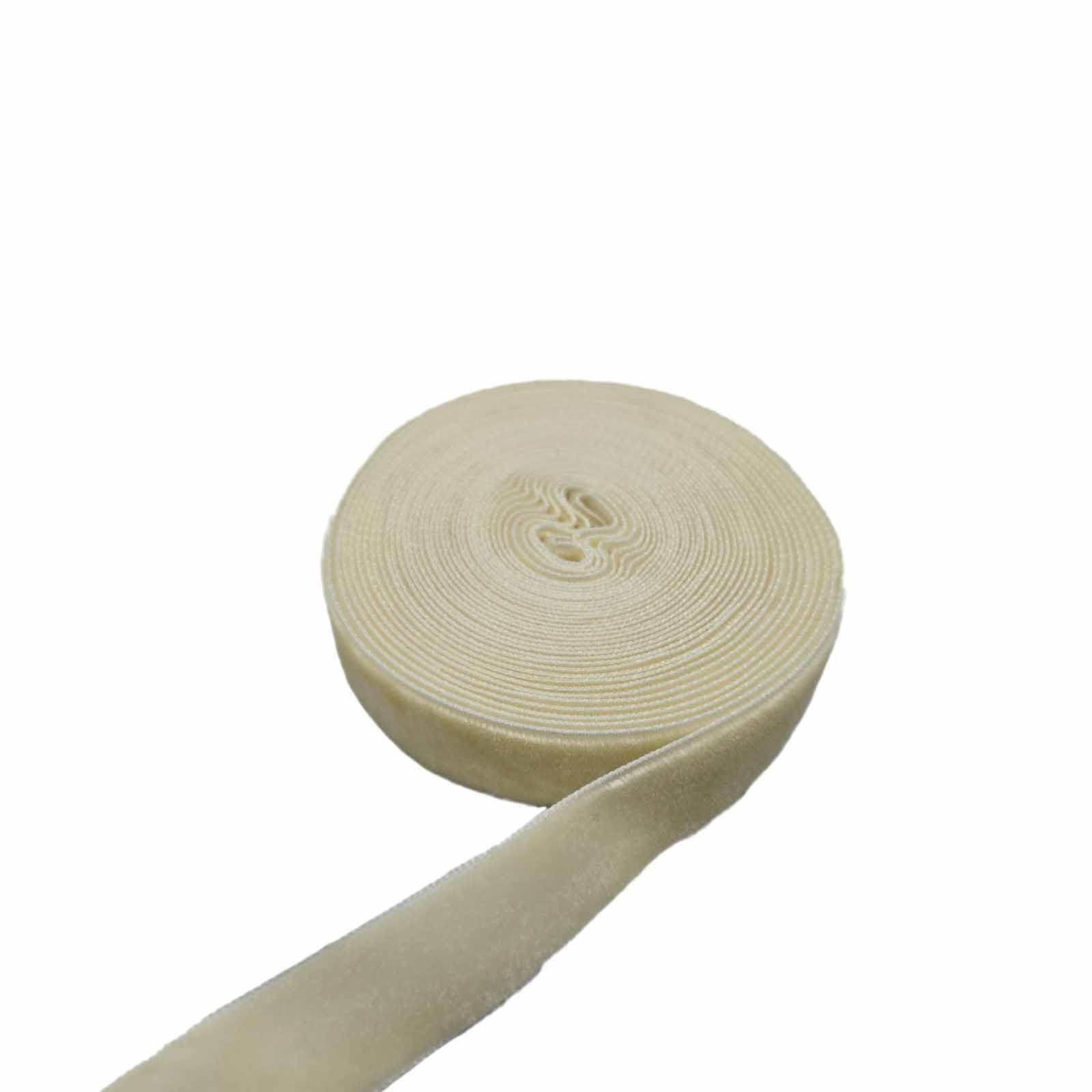 Cream Velvet Ribbon 1 for Christmas Wreath Decoration Handmade Craft Ornaments Gift Wrapping & Bow Making (Beige, 5/8-5 Yard)