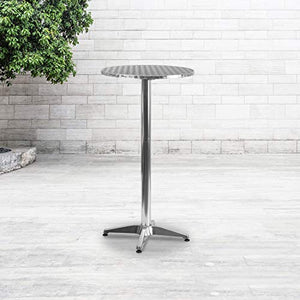 Flash Furniture 23.25'' Round Aluminum Indoor-Outdoor Bar Height Table With Flip-Up Table
