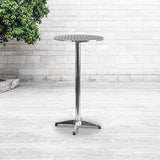 Flash Furniture 23.25'' Round Aluminum Indoor-Outdoor Bar Height Table With Flip-Up Table