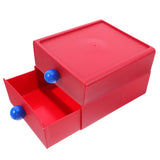 YARNOW 2pcs Red Plastic Desk Organizer Boxes Stackable Small Plastic Drawer Storage for Office Desktop Stationery and Mail Sorti
