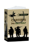 Pack of 10 Commando Army Theme Birthday Return Gift Paper Bags|Made in India| Army Theme Carry Bags (Multi, 14x10x5 inch)