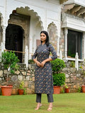 Gosriki Women'S Rayon Blend Straight Printed Kurta With Pant (Ommy Blue-Vks01-Gs_S_Blue_Small),Blue,,B0DCKBKC5Y