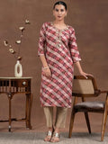Libas Women'S Viscose Rayon Printed Straight Kurtas (58194_Maroon_Xl)