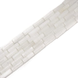 JM Design Natural Selenite Cylinder Tube Beads Size 4x13mm 15.5'' Strand for Jewelry Making