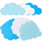 Curious Button Pack of 18 Cloud Shape Paper Cutouts for DIY Crafts, Classroom Decoration, Nursery Wall Decor, Bulletin Board, Sc
