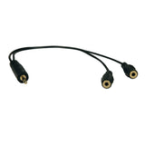 Tripp Lite 3.5mm Mini Stereo Cable adapter Y Splitter for Speakers and Headphones (M to 2x F) 1ft.(P313001)