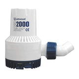Attwood 4760-4 Heavy Duty 2,000 GPH Fully Submersible Boat Bilge Pump, White Finish