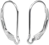 14K White Gold Interchangeable Leverback Earrings 16mm
