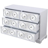 Elegant Decor Modern 6 Drawer 48 Dresser In Hand Painted White