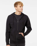 Independent Trading Co. Midweight Full-Zip Hooded Sweatshirt - Navy, S