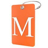 Shacke Luggage Tag Initial - Fully Bendable Tag w/Stainless Steel Loop (Orange) (Letter M)