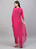 Gosriki Women'S Cotton Blend Straight Printed Kurta With Pant & Dupatta (Veronica Rani-Gs_S_Pink_Small),Pink,,B0CTHWVGH1