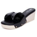 Ortho Joy Fancy Doctor Slippers || Comfortable Wedges Sandals For Women Stylish,Black,4,B0B31YYC1S