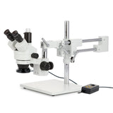 AmScope SM-4 Trinocular Zoom Microscope, 3.5X-180X, w/ 144 LED Ring Light & 18MP USB 3.0 Camera