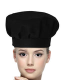 Atabz Cotton Chef Cap/Hat For Cooking, Baking, Party Favors, Home Kitchen, Restaurant (Black)