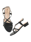 Shoetopia Women'S Snd-179 Flat Sandal-8 Kids Uk (Snd-179-Black)-Eu41,Black,8,B0D76VQ45B