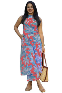 Anni Designer Women'S Rayon Viscose Straight Printed Kurta With Pant (Vcm Peach_S_Peach_Small),Peach,S