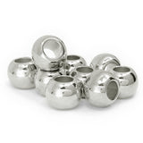 400 Acrylic Large Hole Beads for Crafts 8mm x 10mm Acrylic Barrel Beads with 4.8mm Large Hole, Shiny Silver