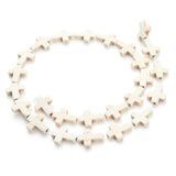 Linsoir Beads White Turquoise Cross Beads Loose Gemstone Religious Spacer Approx.24pcs/Strand 1.2CMX1.6CM