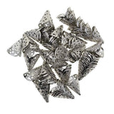 ATORSE 3x50 Pieces Filigree Cone Flower Beads Cap for Jewelry Making Findings Silver