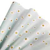 Translucent Jelly Vinyl 11.8x53(30x135cm) Frosted Glitter Daisy Flower Printed TPU Film for Hair Bows Clips Handbags Making (Sky