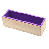 HEAVENGLOW Flexible Rectangular Soap Silicone Loaf Mold Wood Box for 32oz Soap Purple | Bath