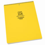 Rite in the Rain Weatherproof Worksite TopSpiral Notebook, 8 1/2inch x 11inch, Yellow Cover, Worksite Level Pattern (No. 1519)