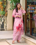 Gosriki Women'S Rayon Viscose Straight Printed Kurta With Pant (Susan Pink-Vks05-Gs_Xl_Pink_X-Large),Pink,,B0F8QCMBKM