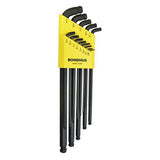 Bondhus 67037 Stubby Dbl Ball End LWrench Set w/ProGuard & Extra Long Arm,13 PC