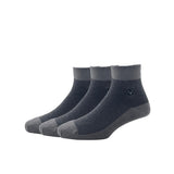 Allen Solly MenS Cotton Quarter Length Socks (Pack Of 3) Dark Grey