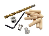 Milescraft 5337 Dowel Kit 1/4in Includes Brad Point Drill Bit, Fluted Wooden Dowel Pins With Chamfered Ends (12pcs), 2 Dowel T