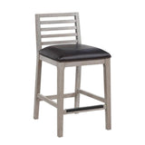 American Woodcrafters Siri Gray Wood With Brown Bonded Leather Counter Stool