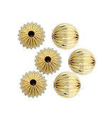 500pcs Corrugated Melon Spacer 3mm Small Round Metal Loose Beads Gold Plated Brass for Jewelry Craft Making CF116-3
