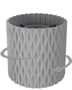 Lebenrich Rotating Pen Pencil Holder for Desk, 5 Slots Unique Grey Desk Pen Organizer Easthetic Desktop Supplies and Accessories