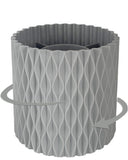 Lebenrich Rotating Pen Pencil Holder for Desk, 5 Slots Unique Grey Desk Pen Organizer Easthetic Desktop Supplies and Accessories