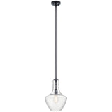 KICHLER 42141BK Everly Pendant, 1-Light 100 Watts, Black