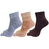 Queery WomenS Woolen Ankle Length Multicolored Socks (Pack Of 3 Pairs) B